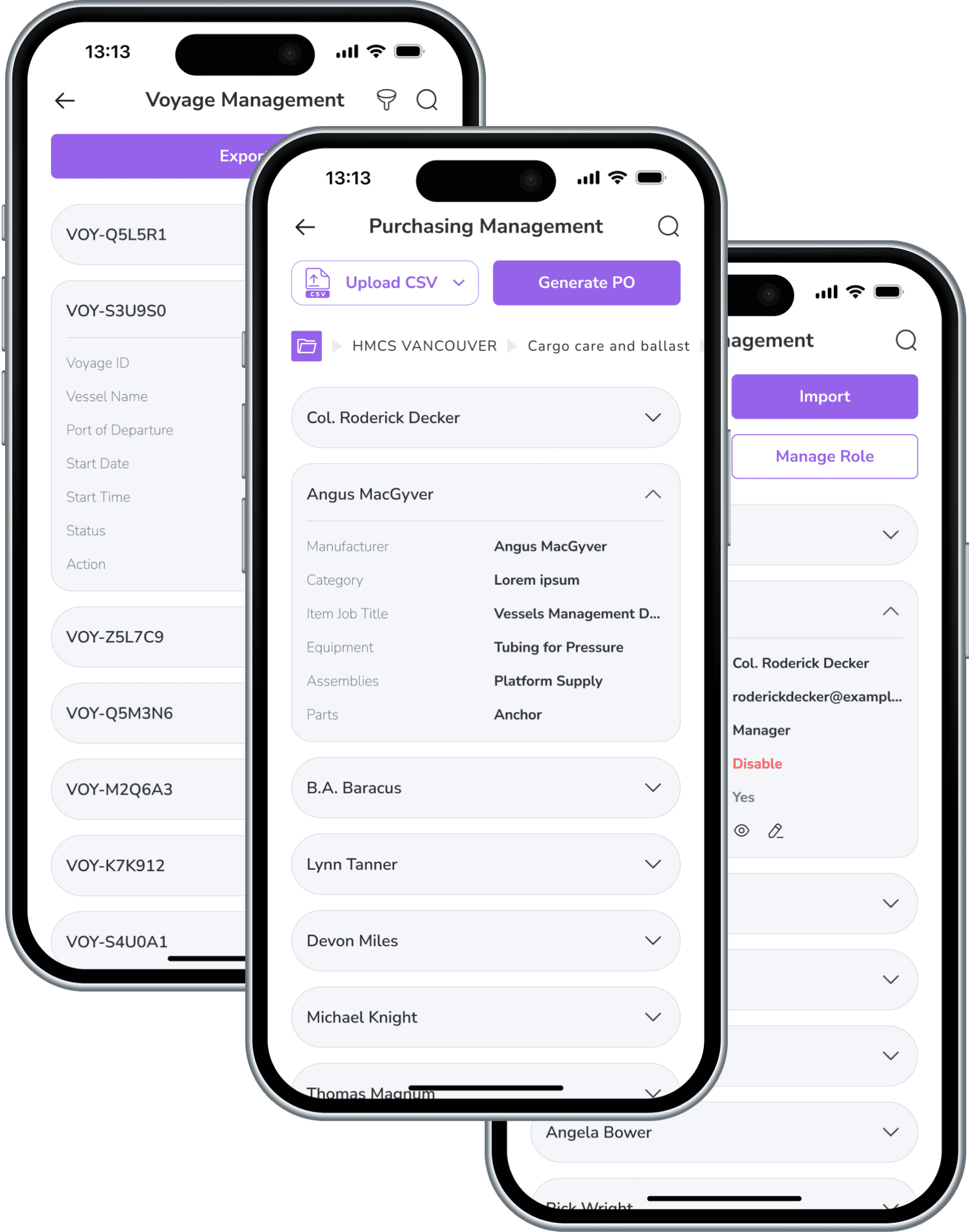 Custom Marine Management System Solution